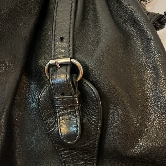 Sabrina New York Drawstring VINTAGE LEATHER SATCHEL SHOULDER BAG - Picture 5 of 6